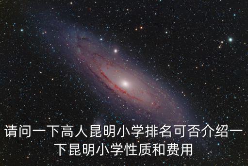 請問一下高人昆明小學排名可否介紹一下昆明小學性質和費用