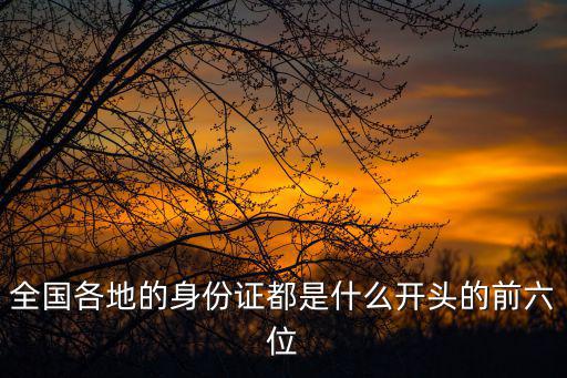 全國(guó)各地的身份證都是什么開(kāi)頭的前六位