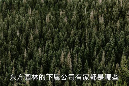 東方園林的下屬公司有家都是哪些
