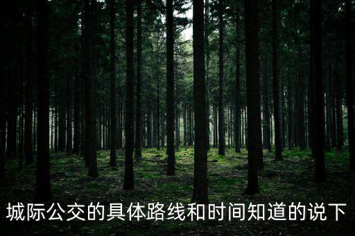 城際公交的具體路線和時間知道的說下