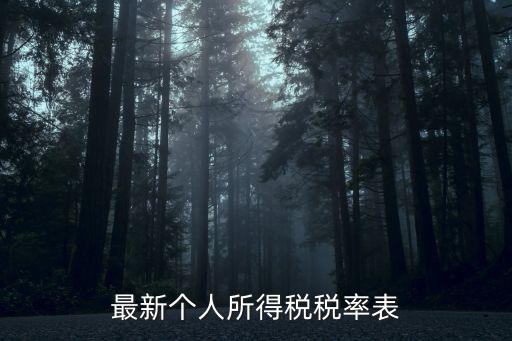 最新個人所得稅稅率表