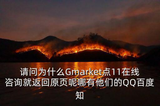 請問為什么Gmarket點11在線咨詢就返回原頁呢哪有他們的QQ百度知