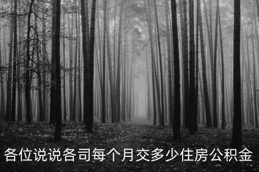各位說說各司每個月交多少住房公積金