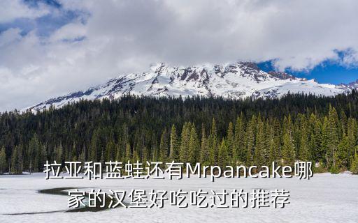 拉亞和藍蛙還有Mrpancake哪家的漢堡好吃吃過的推薦