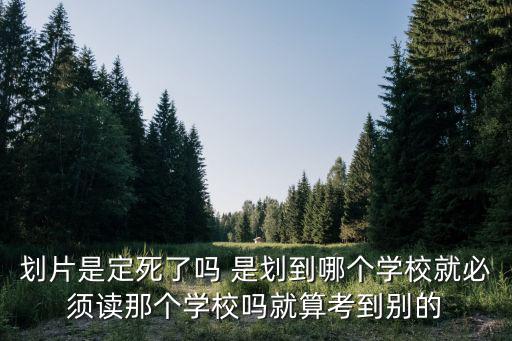 劃片是定死了嗎 是劃到哪個學校就必須讀那個學校嗎就算考到別的