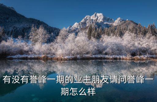 有沒(méi)有譽(yù)峰一期的業(yè)主朋友請(qǐng)問(wèn)譽(yù)峰一期怎么樣