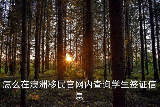 怎么在澳洲移民官網內查詢學生簽證信息