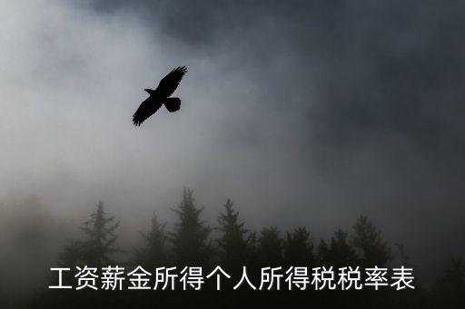 工資薪金所得個人所得稅稅率表