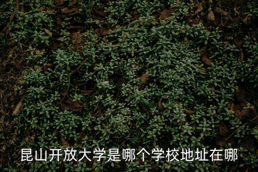昆山開放大學是哪個學校地址在哪