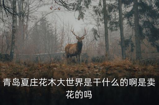 青島夏莊花木大世界是干什么的啊是賣花的嗎