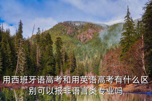 高考西班牙語，用西班牙語高考和用英語高考有什么區別可以報非語言類專業嗎