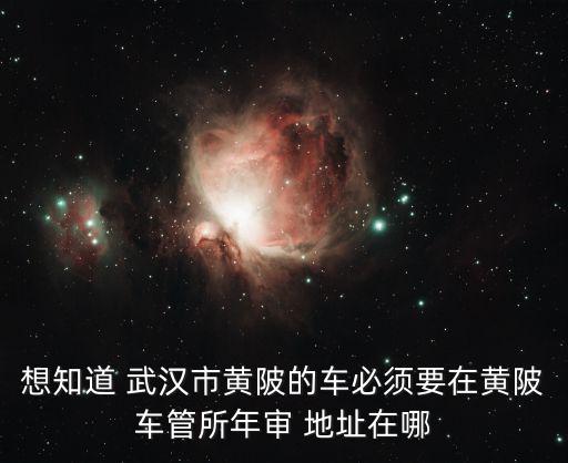 想知道 武漢市黃陂的車必須要在黃陂車管所年審 地址在哪