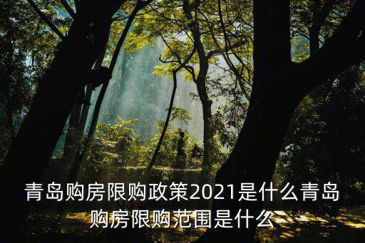 青島購房限購政策2021是什么青島購房限購范圍是什么