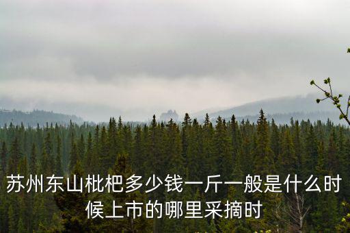 蘇州東山枇杷多少錢一斤一般是什么時候上市的哪里采摘時