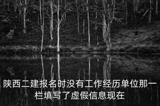 陜西二建報名時沒有工作經(jīng)歷單位那一欄填寫了虛假信息現(xiàn)在