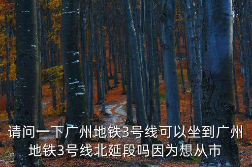 請問一下廣州地鐵3號線可以坐到廣州地鐵3號線北延段嗎因為想從市