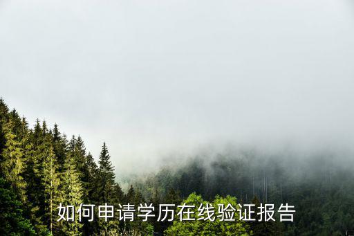 如何申請學(xué)歷在線驗證報告