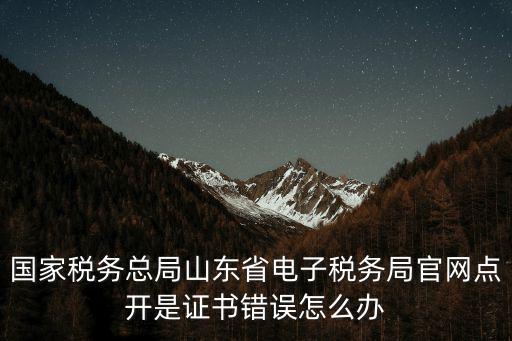 國家稅務(wù)總局山東省電子稅務(wù)局官網(wǎng)點(diǎn)開是證書錯(cuò)誤怎么辦