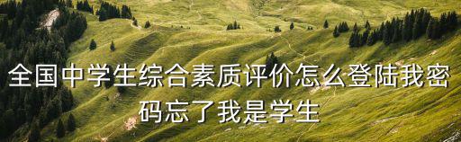 成都市中學生綜合素質評價記錄管理系統，全國中學生綜合素質評價怎么登陸我密碼忘了我是學生