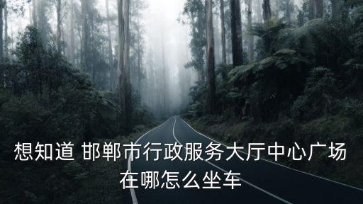 想知道 邯鄲市行政服務(wù)大廳中心廣場(chǎng)在哪怎么坐車