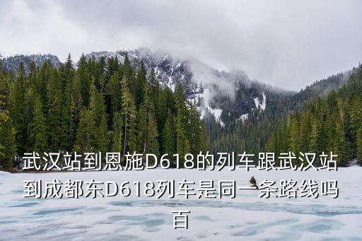 d618，武漢站到恩施D618的列車跟武漢站到成都東D618列車是同一條路線嗎百
