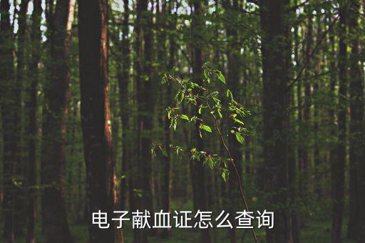電子獻血證怎么查詢