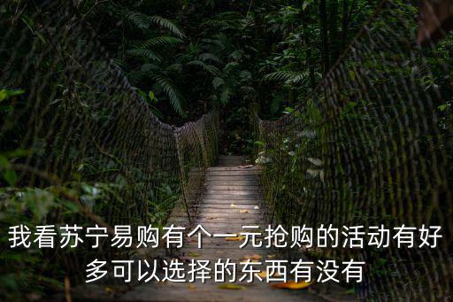 我看蘇寧易購有個一元搶購的活動有好多可以選擇的東西有沒有