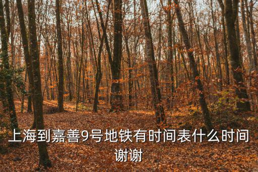 上海到嘉善9號地鐵有時間表什么時間謝謝