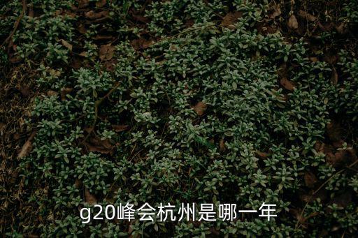 g20峰會杭州是哪一年