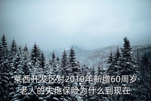 萊西開發區對2019年新增60周歲老人的失地保險為什么到現在