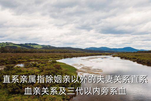 直系親屬是指，直系親屬指除姻親以外的夫妻關系直系血親關系及三代以內旁系血