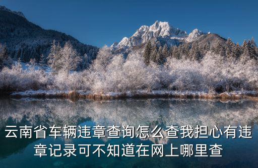 云南省車輛違章查詢?cè)趺床槲覔?dān)心有違章記錄可不知道在網(wǎng)上哪里查