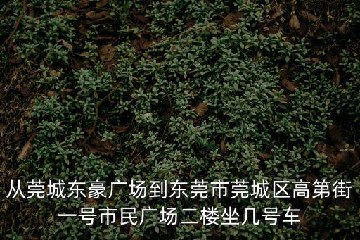 從莞城東豪廣場到東莞市莞城區高第街一號市民廣場二樓坐幾號車