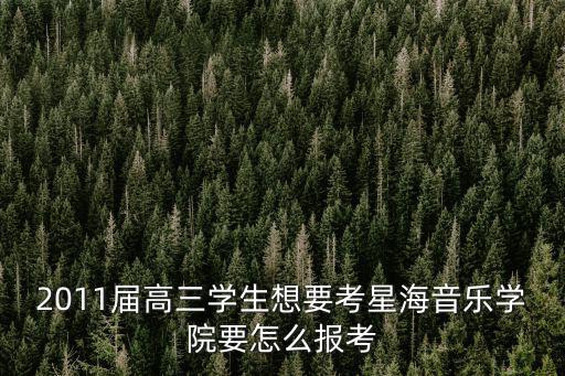2011屆高三學生想要考星海音樂學院要怎么報考