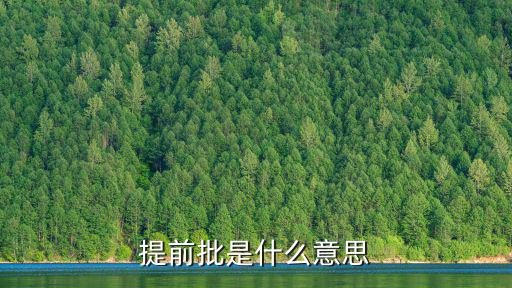 提前批是什么，提前批是什么意思