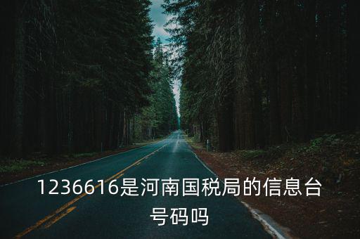 1236616是河南國稅局的信息臺號碼嗎