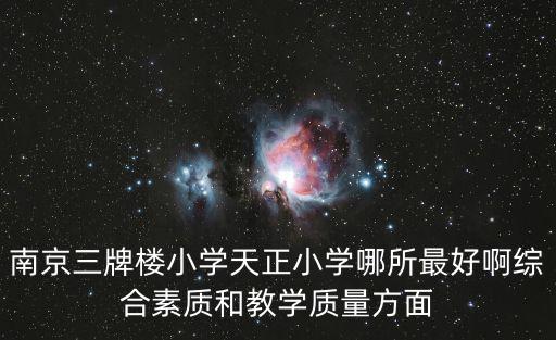 天正小學，南京三牌樓小學天正小學哪所最好啊綜合素質和教學質量方面