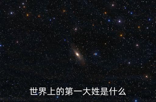 世界上的第一大姓是什么