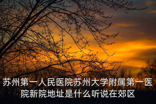 蘇州第一人民醫院蘇州大學附屬第一醫院新院地址是什么聽說在郊區