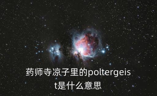 藥師寺涼子里的poltergeist是什么意思