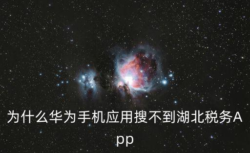 為什么華為手機應用搜不到湖北稅務App