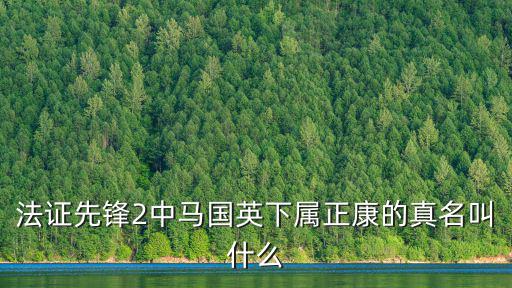 法證先鋒2中馬國(guó)英下屬正康的真名叫什么