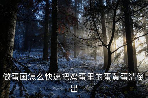 做蛋畫怎么快速把雞蛋里的蛋黃蛋清倒出