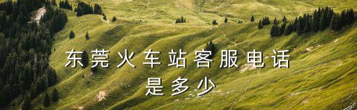 東 莞 火 車 站 客 服 電 話 是 多 少