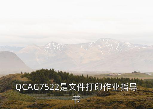 QCAG7522是文件打印作業(yè)指導(dǎo)書