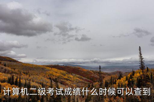 計算機二級考試成績什么時候可以查到