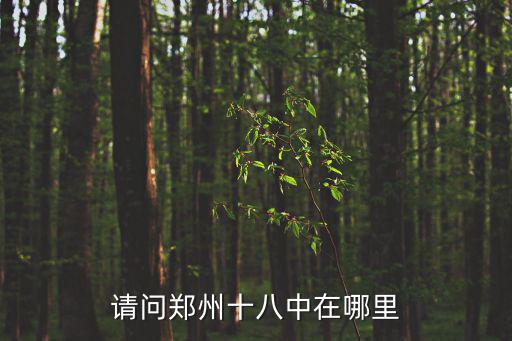 請問鄭州十八中在哪里