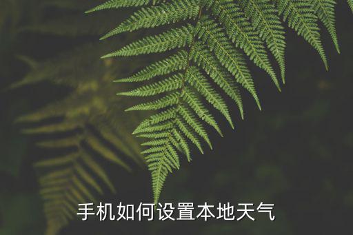 手機如何設置本地天氣