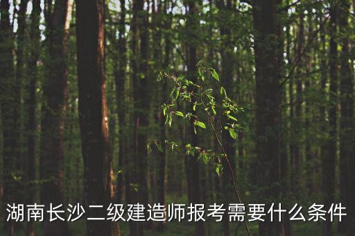 湖南長沙二級建造師報考需要什么條件