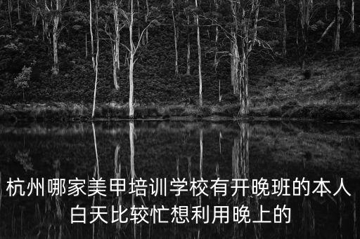 杭州哪家美甲培訓學校有開晚班的本人白天比較忙想利用晚上的
